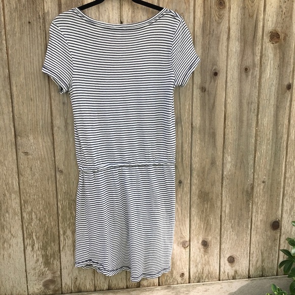 Anthropologie Navy Splendid Striped Cotton Mini Dress Medium - Picture 4 of 9
